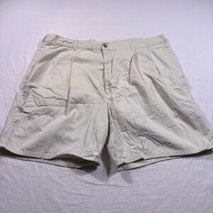 WOODMERE Pleated Khaki Chino Shorts Mens W42 Casual Classic Fit Cotton